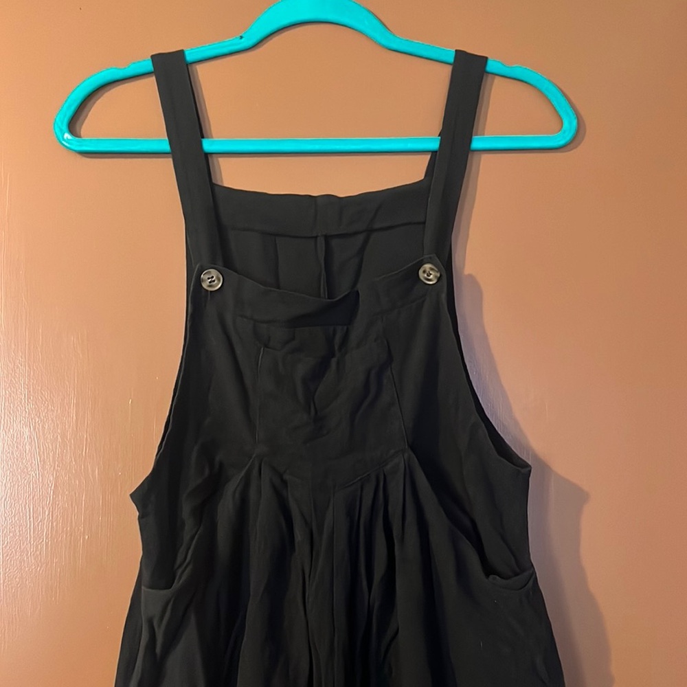Black Linen Overalls